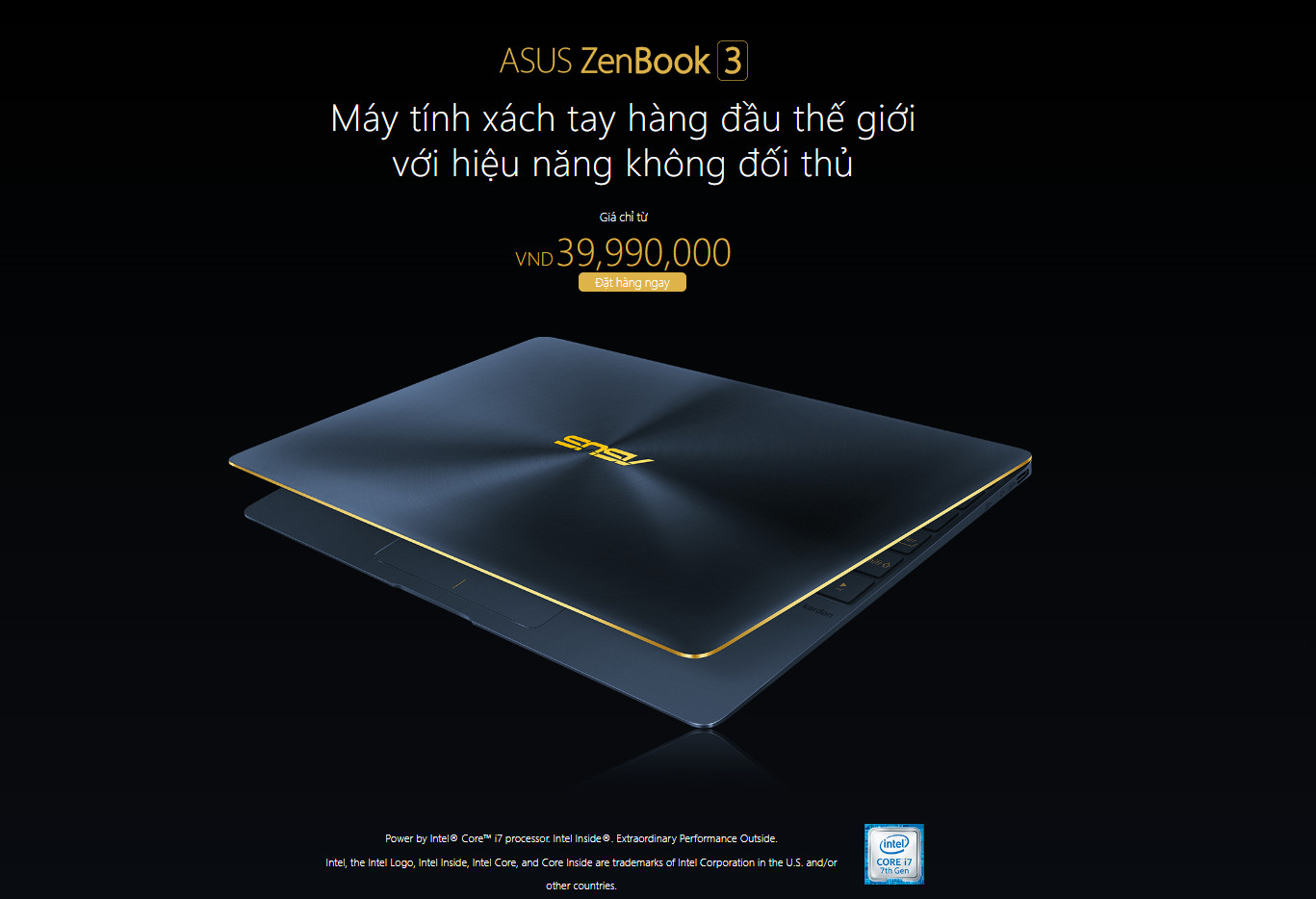 laptop Asus Zenbook 3 UX390, i7 7500u, 16G, 512G, 12.5in, Full HD, siêu mỏng