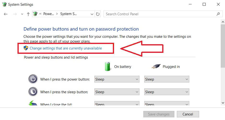 Change Settings That Are Currently Unavailable