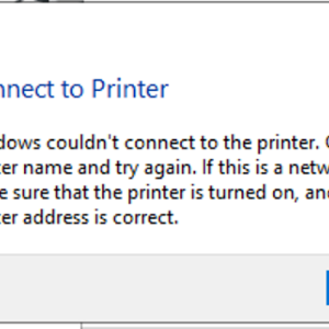 Windows Cannot Connect To The Printer