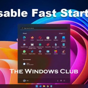 Disable Fast Startup
